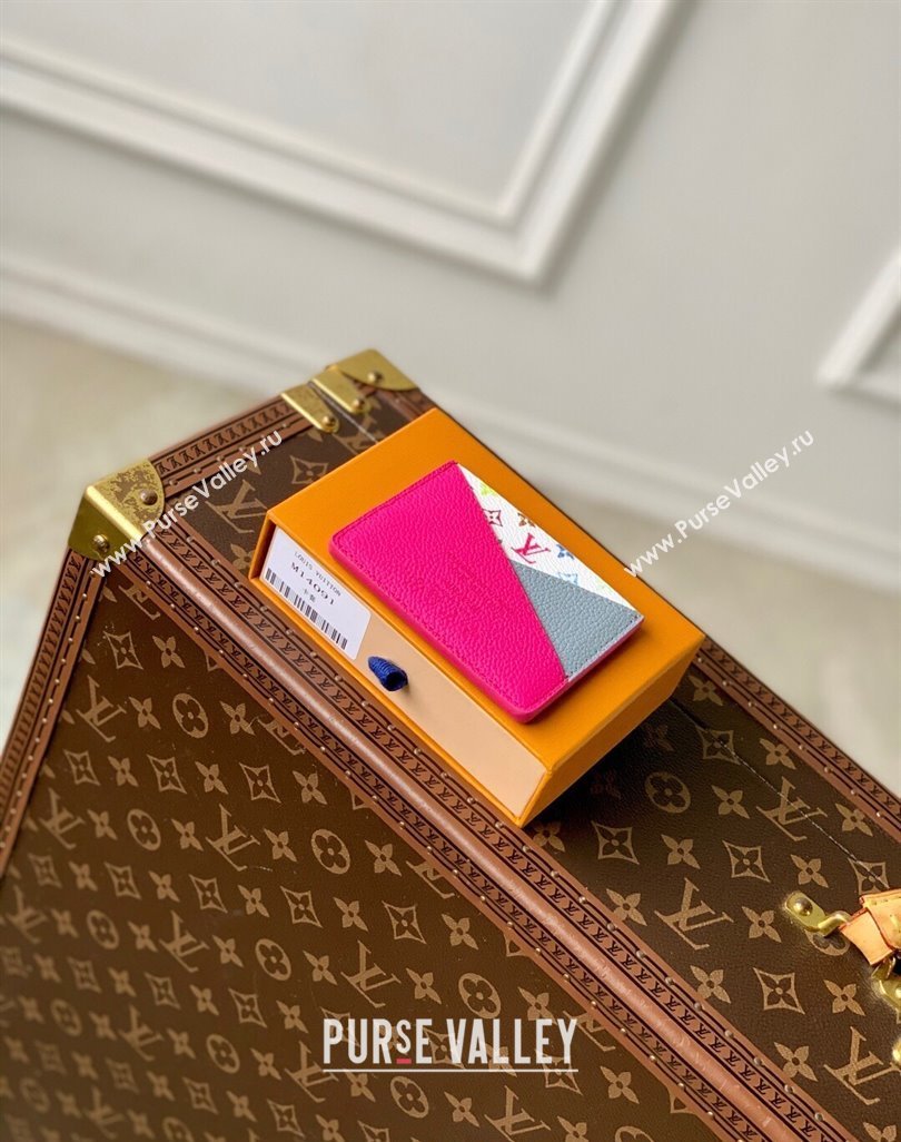Louis Vuitton LV x TM Criss-Cross Card Holder Wallet M14091 Kawaii Pink/Washed Blue 2025 (KI-250524044)