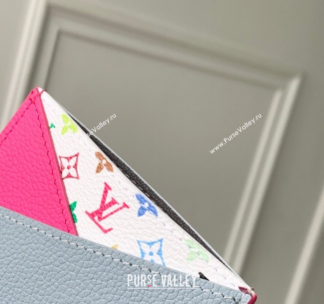 Louis Vuitton LV x TM Criss-Cross Card Holder Wallet M14091 Kawaii Pink/Washed Blue 2025 (KI-250524044)
