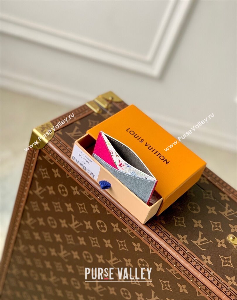 Louis Vuitton LV x TM Criss-Cross Card Holder Wallet M14091 Kawaii Pink/Washed Blue 2025 (KI-250524044)