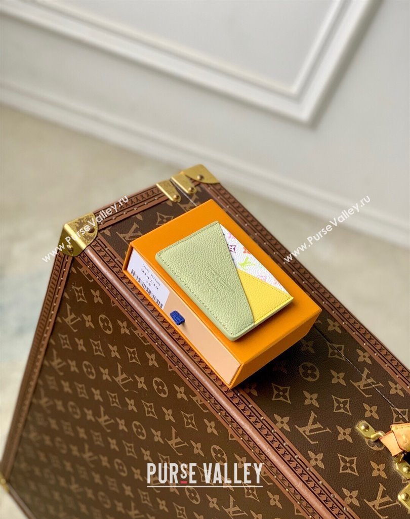 Louis Vuitton LV x TM Criss-Cross Card Holder Wallet M14139 Yellow/Green 2025 (KI-250524045)