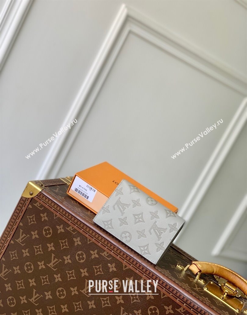 Louis Vuitton Passport Cover in Sand Grey Monogram Shadow Leather M14798 2025 (KI-250523068)