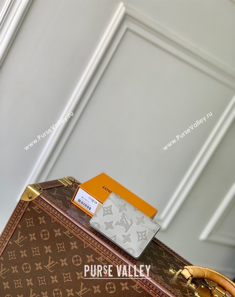 Louis Vuitton Pocket Organizer Wallet in Sand Grey Monogram Shadow Leather M14915 2025 (KI-250523074)