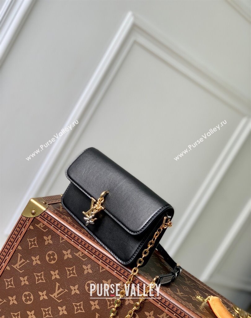 Louis Vuitton Wallet On Chain LV Bloom Mini Bag in Calf Leather M14564 Black 2025 (KI-250523096)