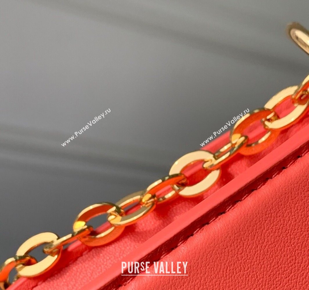 Louis Vuitton Wallet On Chain LV Bloom Mini Bag in Calf Leather M14548 Sweet Coral Pink 2025 (KI-250523098)