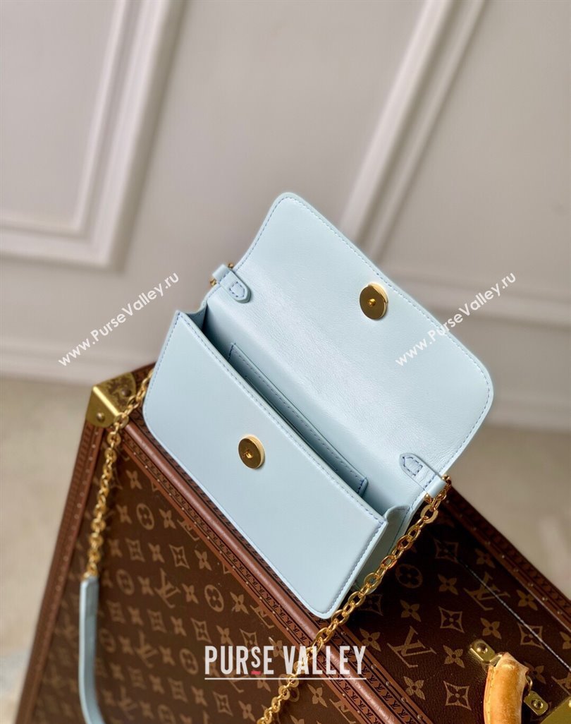 Louis Vuitton Wallet On Chain LV Bloom Mini Bag in Calf Leather M14547 Azure Blue 2025 (KI-250523095)