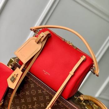 Louis Vuitton Keepall Soft Bag in Grianed Leather Red 2025 M13667 (KI-250523099)