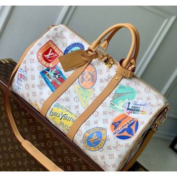 Louis Vuitton Keepall Bandouliere 45 Travel Bag in Monogram Dune Canvas 2025 M14736 (KI-250523036)