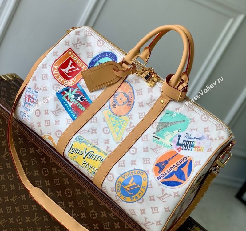Louis Vuitton Keepall Bandouliere 45 Travel Bag in Monogram Dune Canvas 2025 M14736 (KI-250523036)