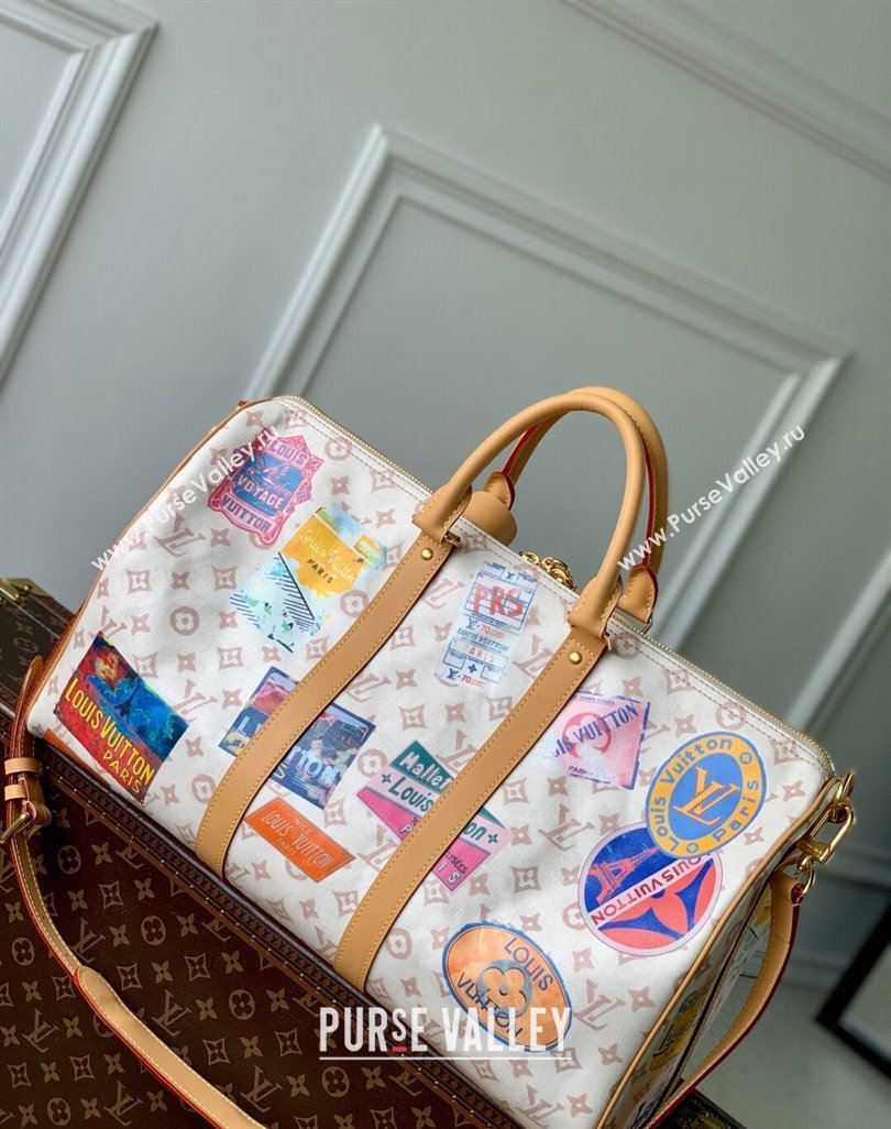 Louis Vuitton Keepall Bandouliere 45 Travel Bag in Monogram Dune Canvas 2025 M14736 (KI-250523036)