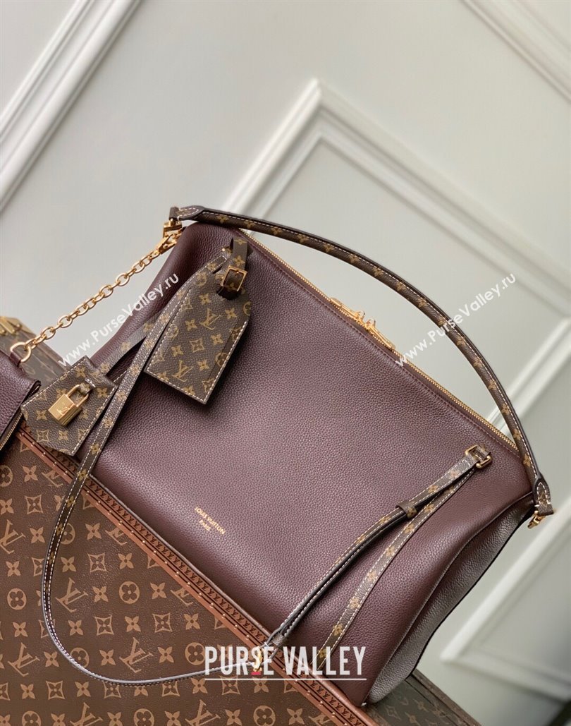 Louis Vuitton Large Keepall Soft Bag in Grained Leather Dark Burgundy 2025 M13668 (KI-250523104)