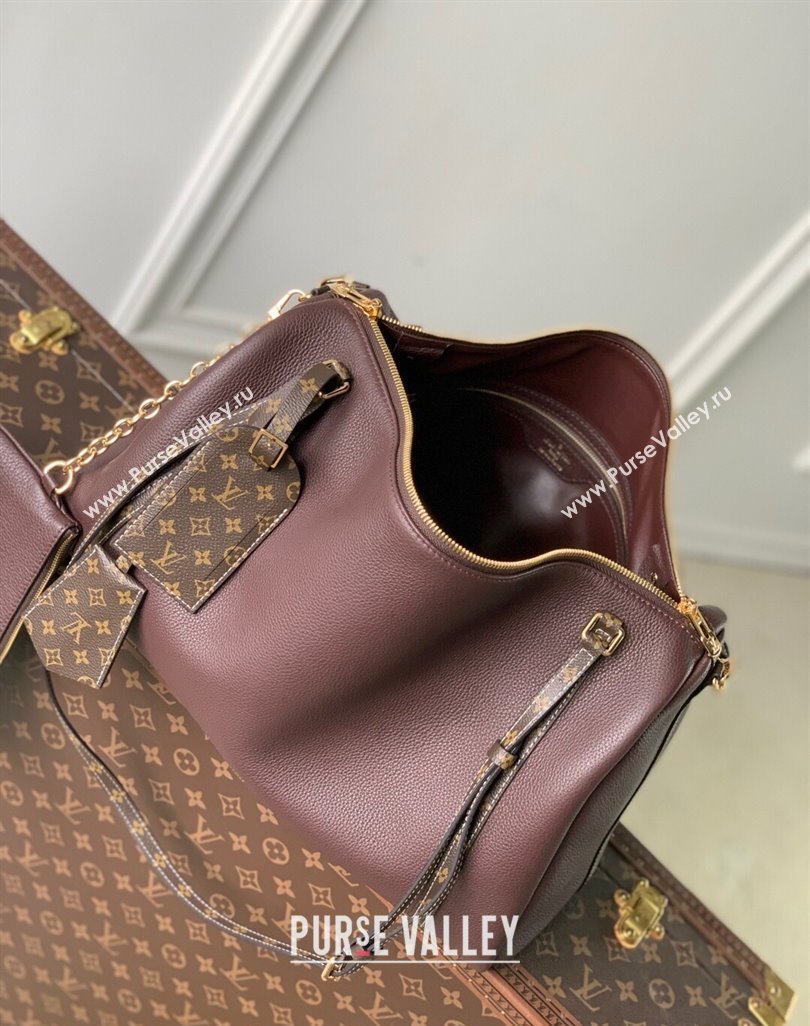 Louis Vuitton Large Keepall Soft Bag in Grained Leather Dark Burgundy 2025 M13668 (KI-250523104)