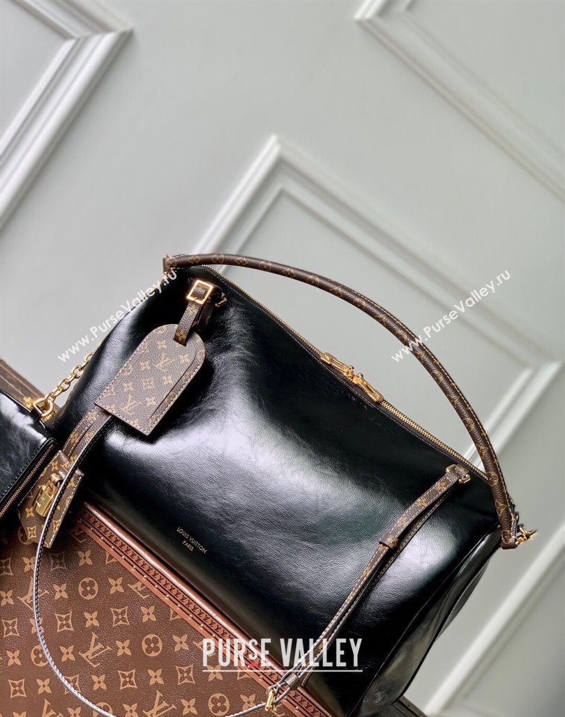 Louis Vuitton Large Keepall Soft Bag in Shiny Leather Black 2025 M13668 (KI-250523105)