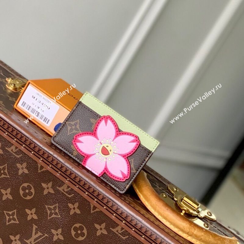 Louis Vuitton LV x TM Card Holder Wallet in Sakura Brown Monogram Canvas with Cherry Blossom 2025 M13429 (KI-250523006)