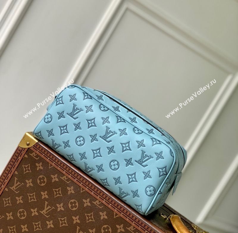 Louis Vuitton Dopp Kit Clutch in Sky Blue Monogram Shadow Leather M14885 2025 (KI-250523081)