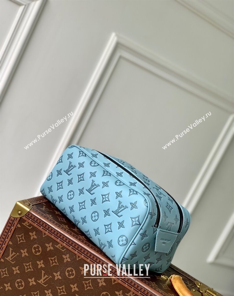 Louis Vuitton Dopp Kit Clutch in Sky Blue Monogram Shadow Leather M14885 2025 (KI-250523081)