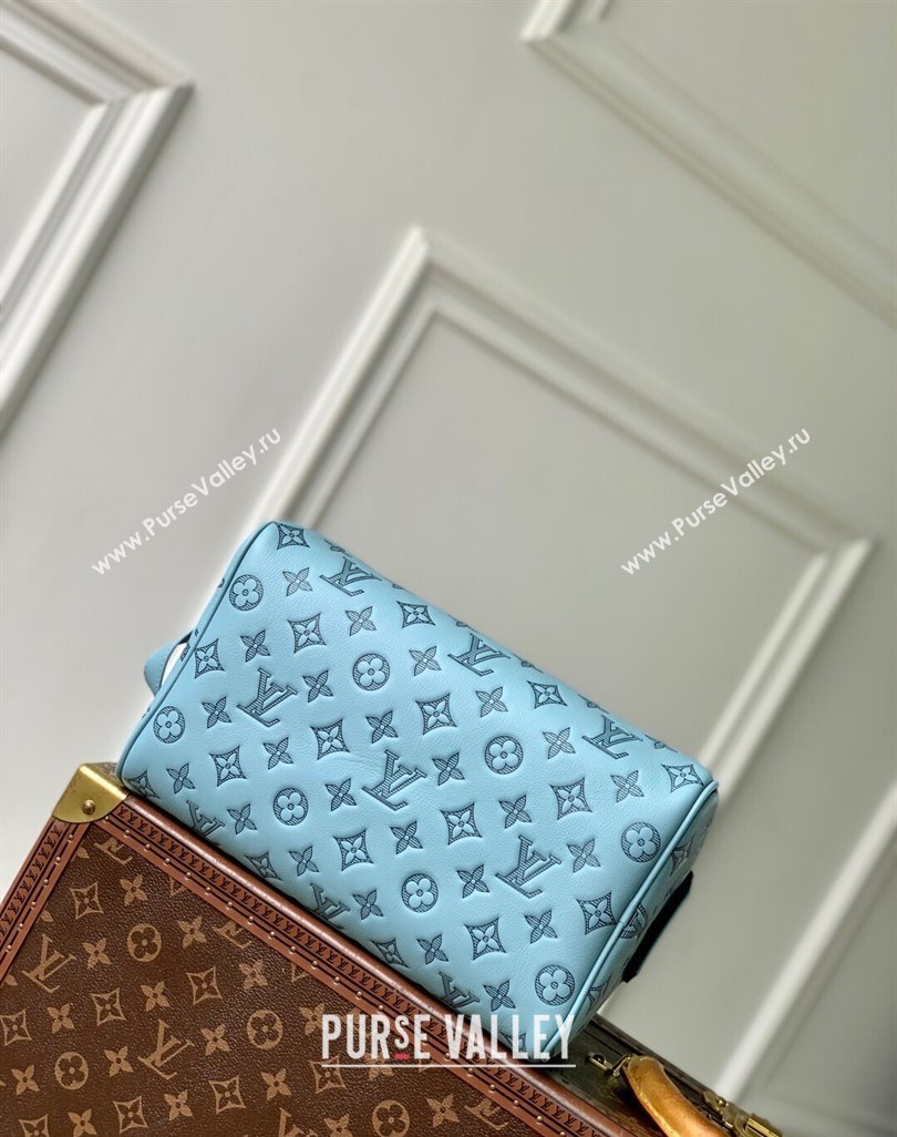 Louis Vuitton Dopp Kit Clutch in Sky Blue Monogram Shadow Leather M14885 2025 (KI-250523081)