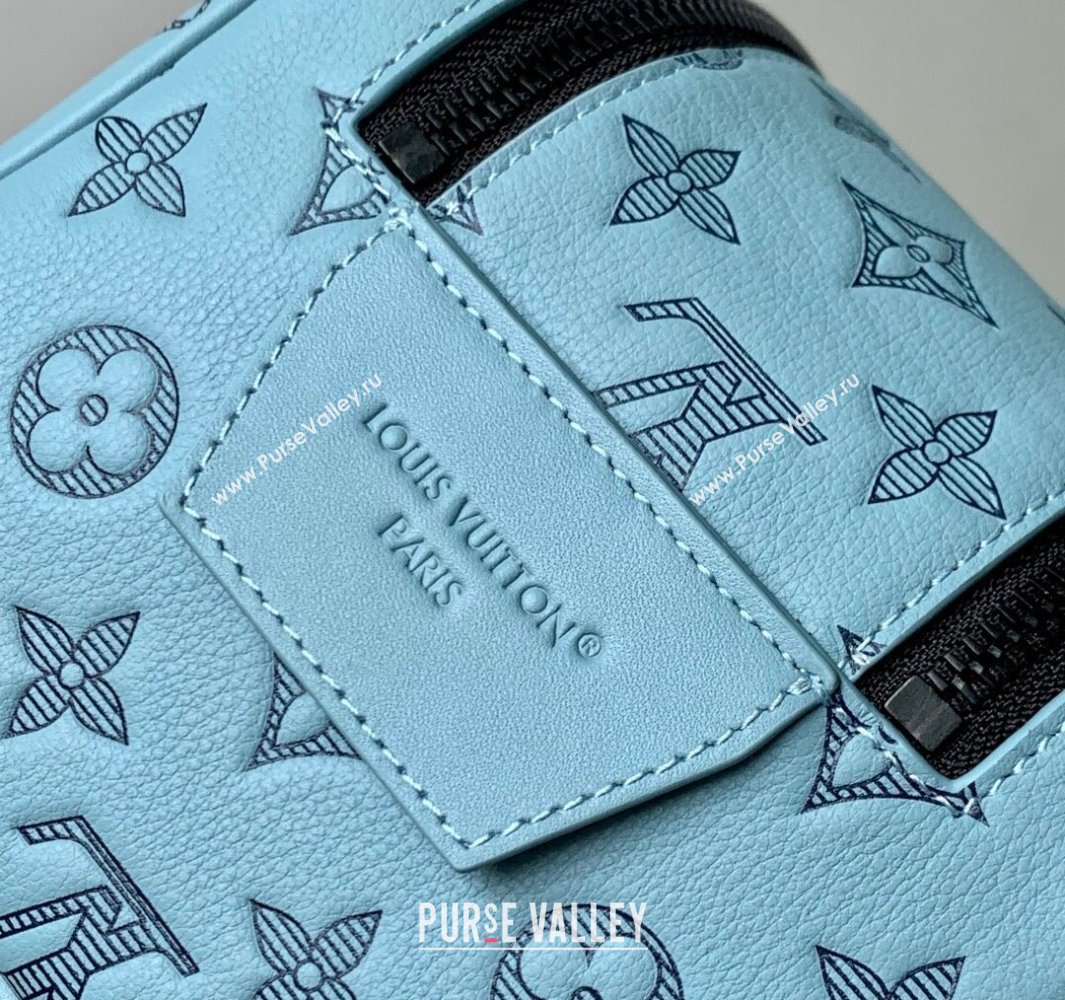 Louis Vuitton Dopp Kit Clutch in Sky Blue Monogram Shadow Leather M14885 2025 (KI-250523081)