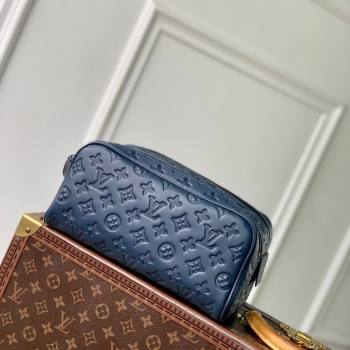 Louis Vuitton Dopp Kit Clutch in Navy Blue Monogram Shadow Leather M14843 2025 (KI-250523080)