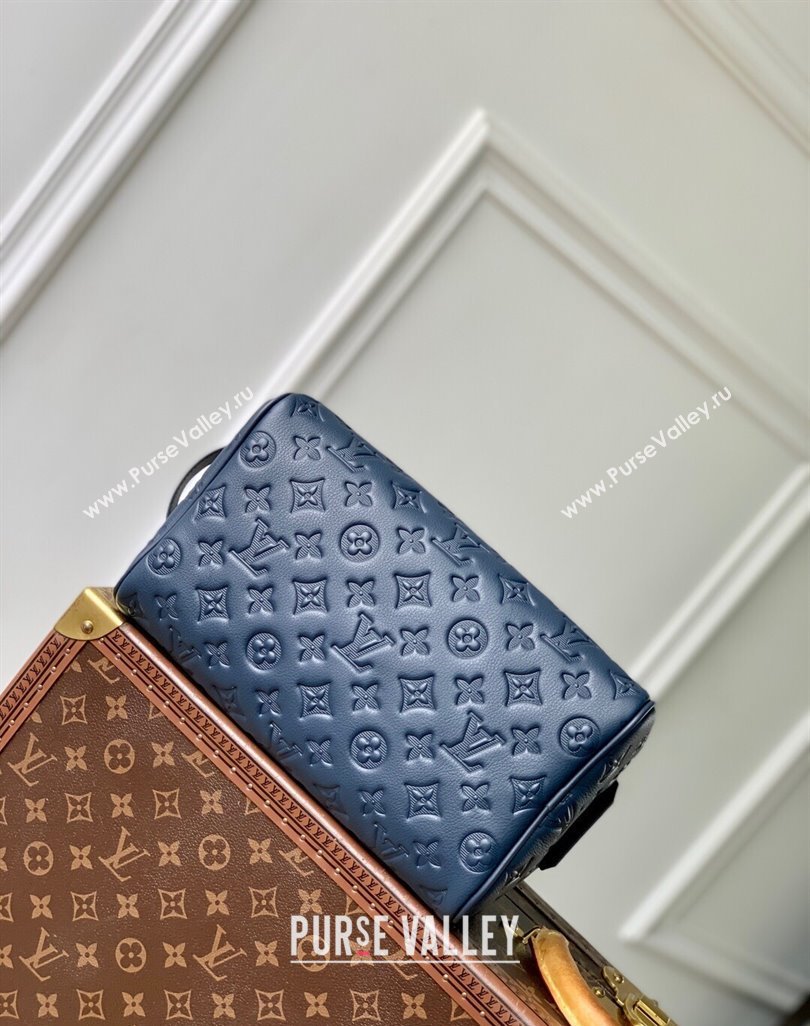 Louis Vuitton Dopp Kit Clutch in Navy Blue Monogram Shadow Leather M14843 2025 (KI-250523080)