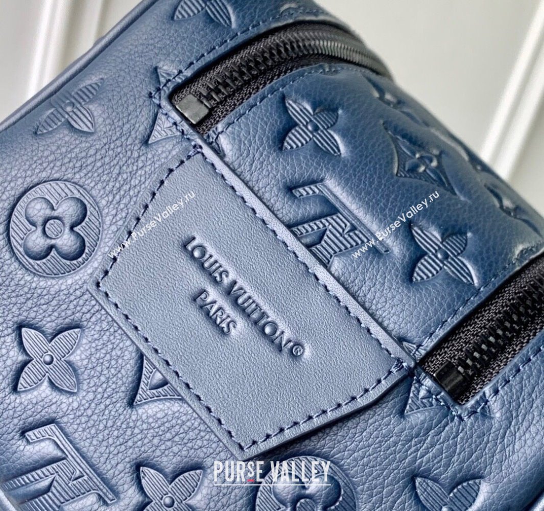 Louis Vuitton Dopp Kit Clutch in Navy Blue Monogram Shadow Leather M14843 2025 (KI-250523080)