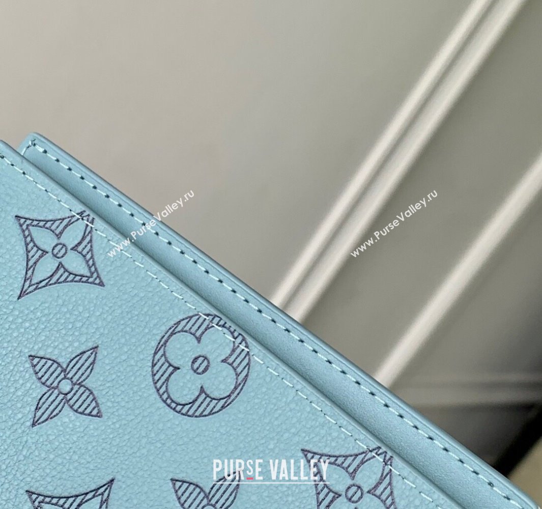 Louis Vuitton Passport Cover in Sky Blue Monogram Shadow Leather M14798 2025 (KI-250523067)