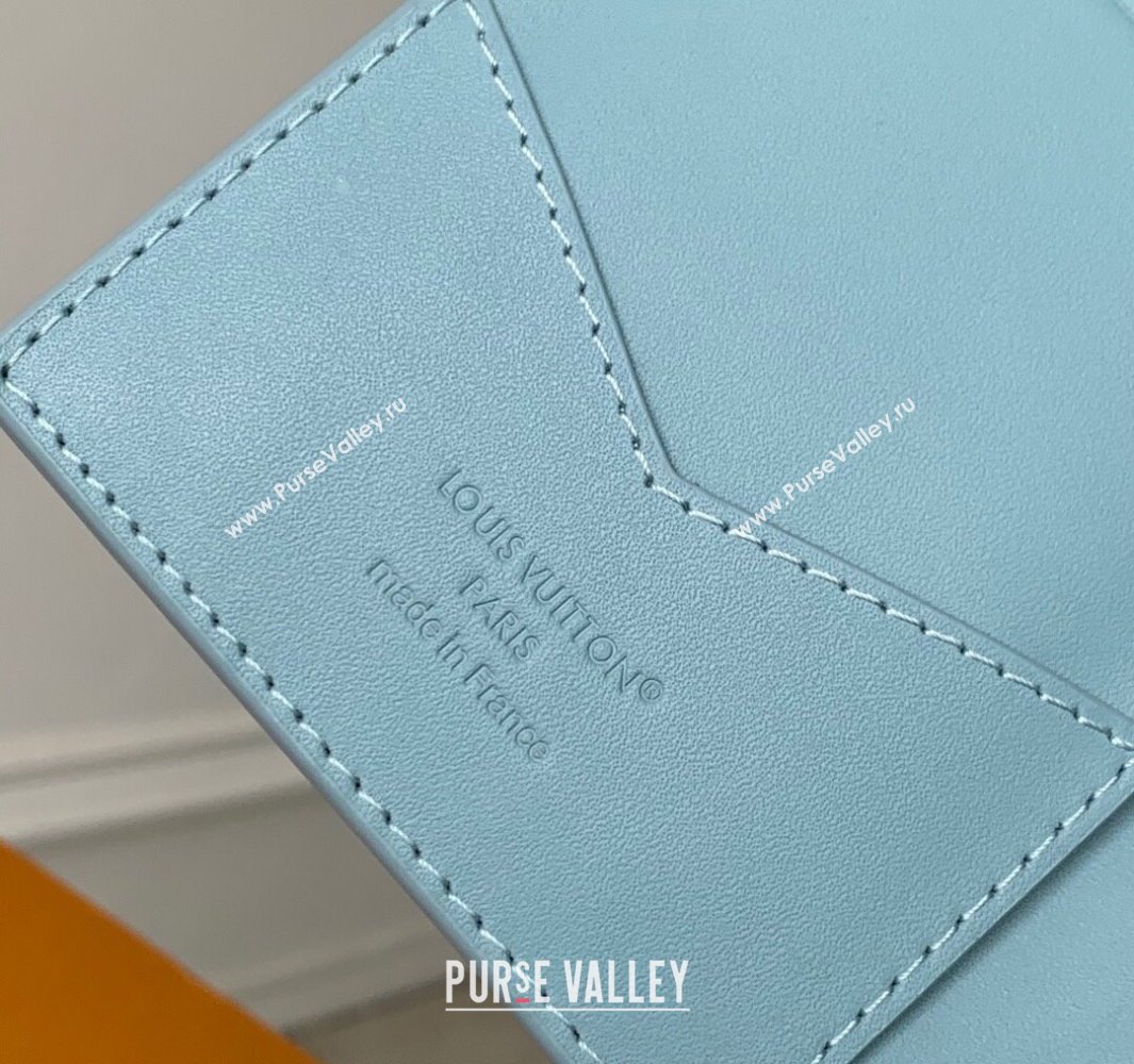 Louis Vuitton Passport Cover in Sky Blue Monogram Shadow Leather M14798 2025 (KI-250523067)