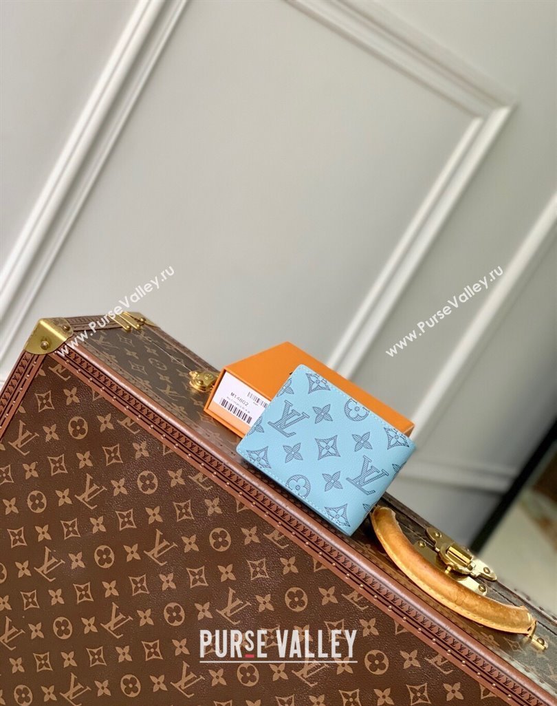 Louis Vuitton Multiple Wallet in Sky Blue Monogram Shadow Leather M14802 2025 (KI-250523070)