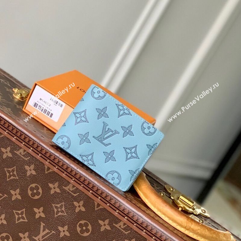 Louis Vuitton Multiple Wallet in Sky Blue Monogram Shadow Leather M14802 2025 (KI-250523070)