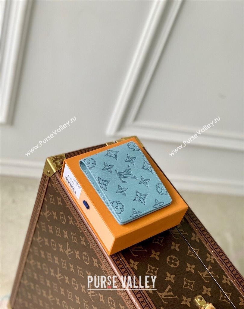 Louis Vuitton Multiple Wallet in Sky Blue Monogram Shadow Leather M14802 2025 (KI-250523070)