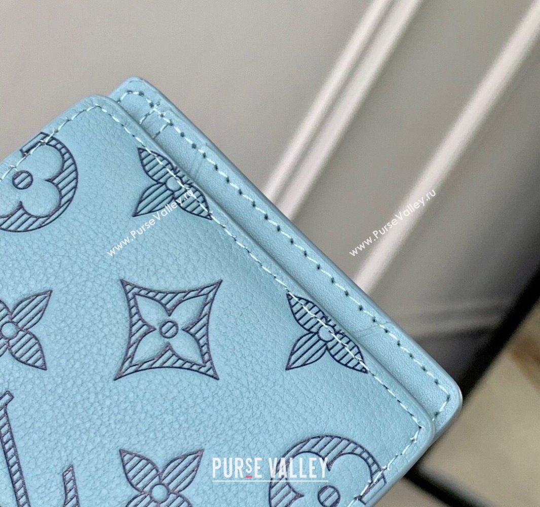 Louis Vuitton Multiple Wallet in Sky Blue Monogram Shadow Leather M14802 2025 (KI-250523070)