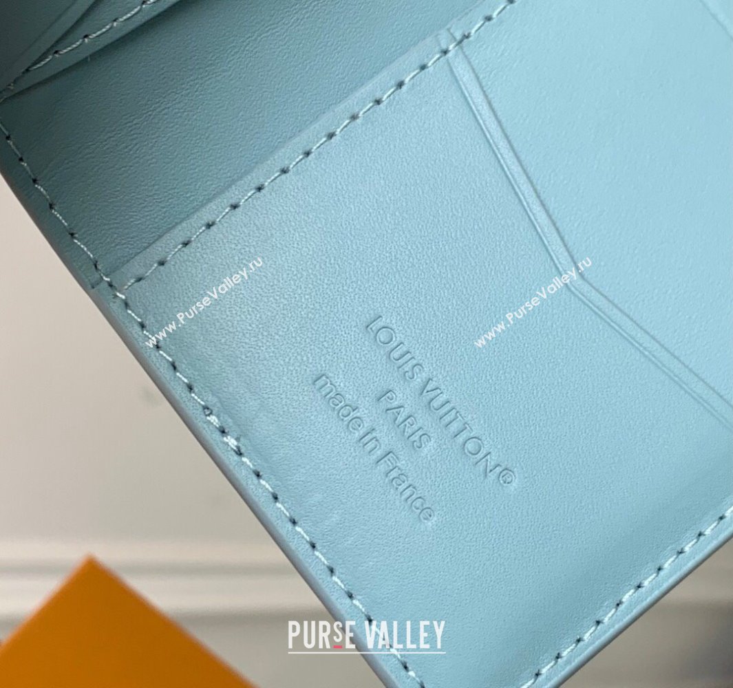 Louis Vuitton Pocket Organizer Wallet in Sky Blue Monogram Shadow Leather M14861 2025 (KI-250523072)