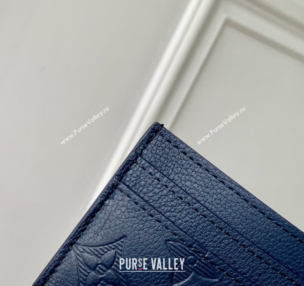 Louis Vuitton Double Card Holder in Navy Blue Monogram Shadow Leather M14789 2025 (KI-250523076)