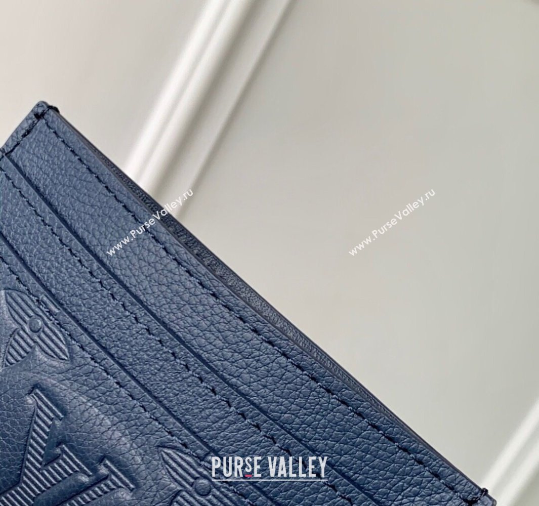 Louis Vuitton Double Card Holder in Navy Blue Monogram Shadow Leather M14789 2025 (KI-250523076)