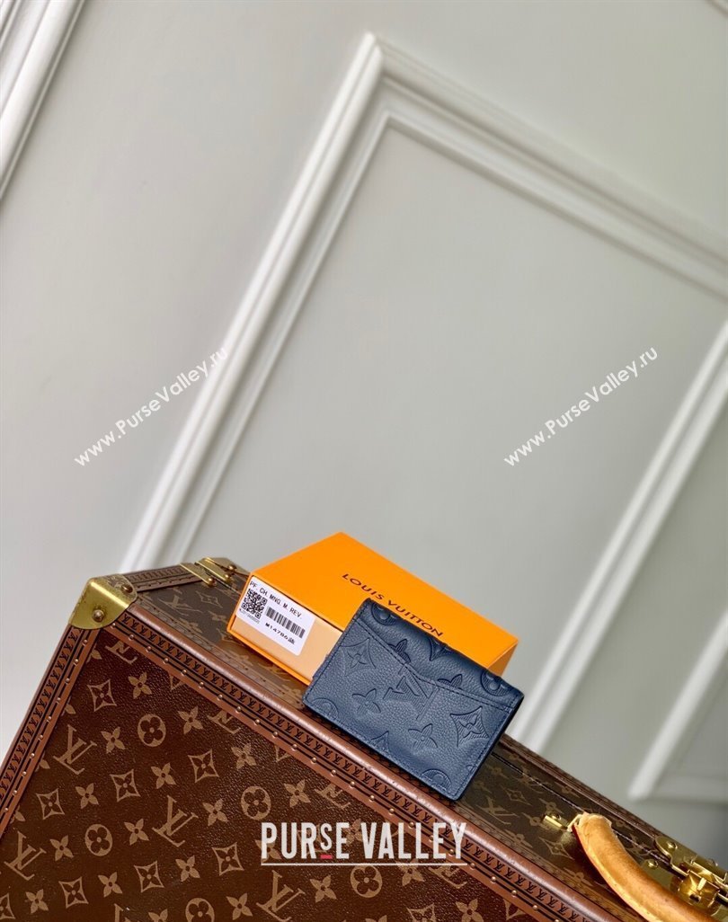 Louis Vuitton Pocket Organizer Wallet in Navy Blue Monogram Shadow Leather M14786 2025 (KI-250523073)