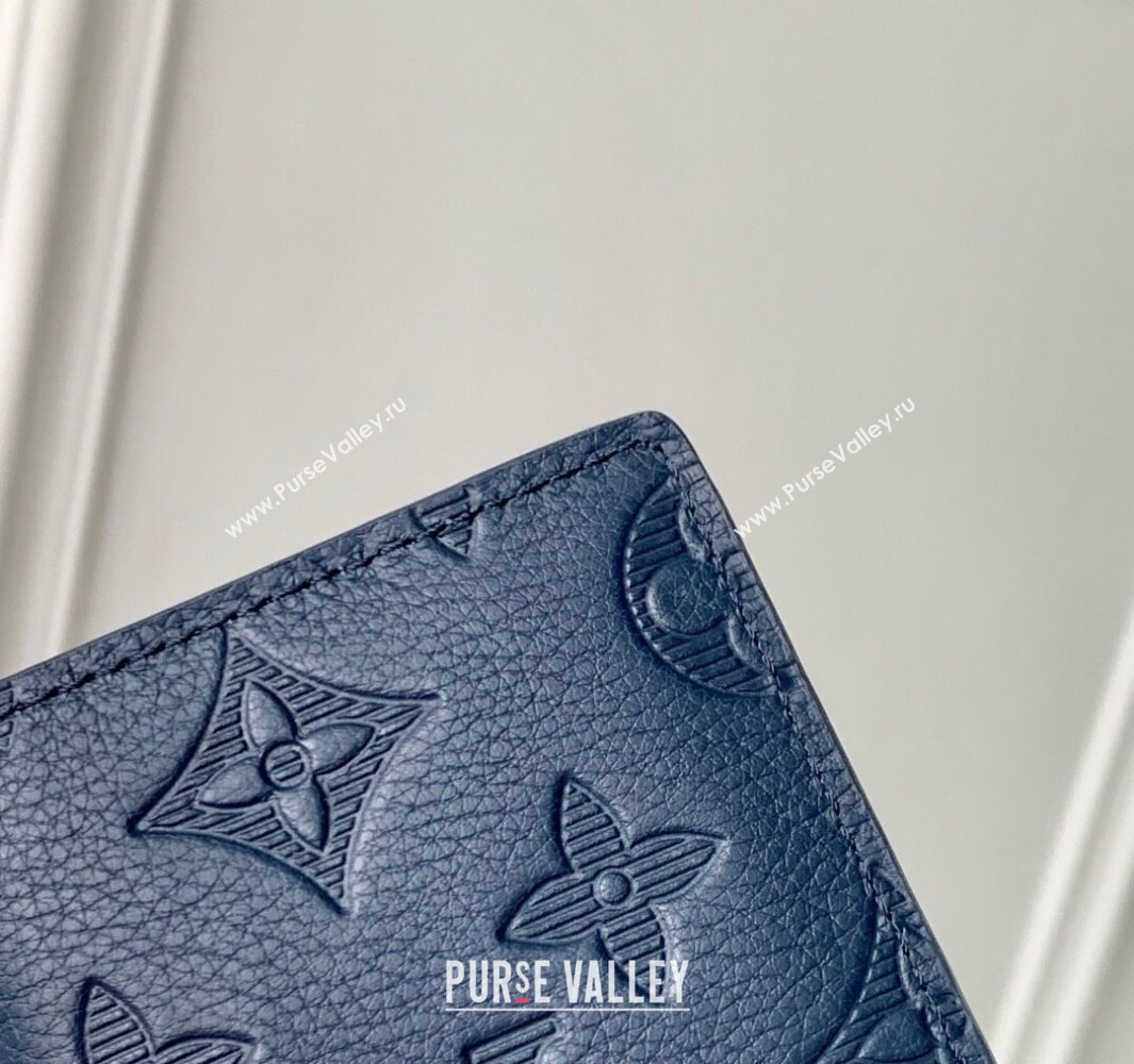 Louis Vuitton Pocket Organizer Wallet in Navy Blue Monogram Shadow Leather M14786 2025 (KI-250523073)