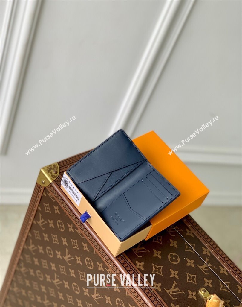 Louis Vuitton Pocket Organizer Wallet in Navy Blue Monogram Shadow Leather M14786 2025 (KI-250523073)