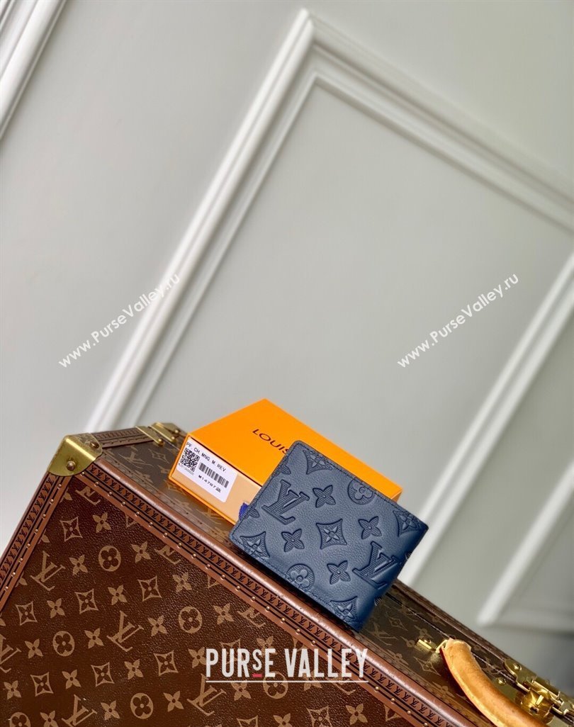 Louis Vuitton Multiple Wallet in Navy Blue Monogram Shadow Leather M14787 2025 (KI-250523071)