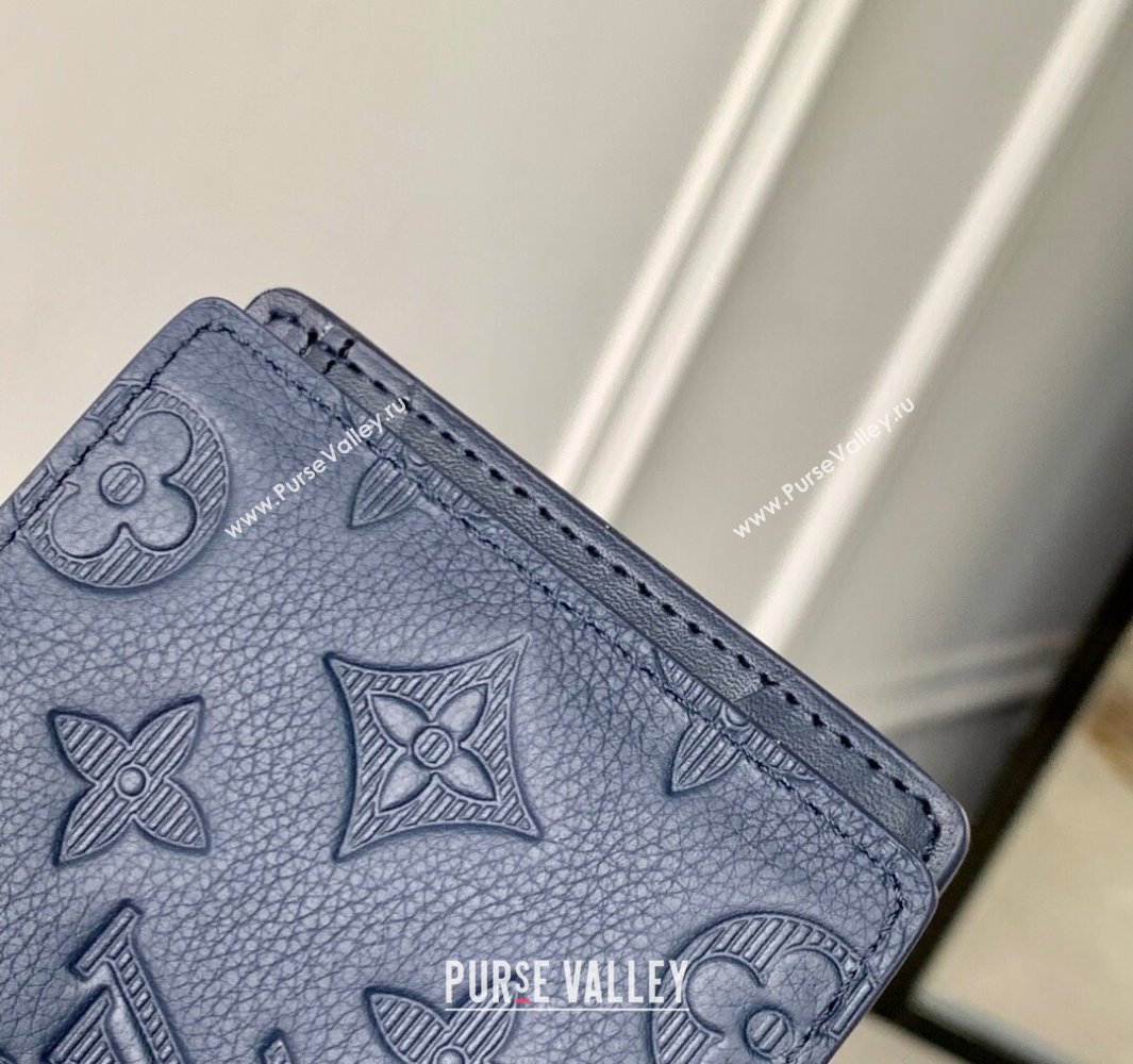 Louis Vuitton Multiple Wallet in Navy Blue Monogram Shadow Leather M14787 2025 (KI-250523071)