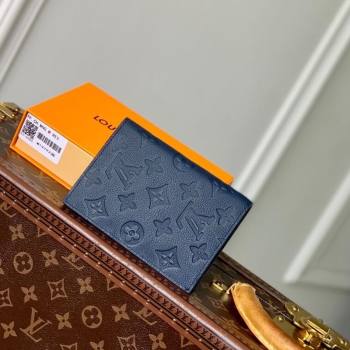 Louis Vuitton Passport Cover in Navy Blue Monogram Shadow Leather M14792 2025 (KI-250523069)