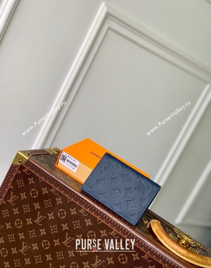 Louis Vuitton Passport Cover in Navy Blue Monogram Shadow Leather M14792 2025 (KI-250523069)