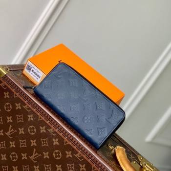 Louis Vuitton Zippy Wallet Horizontal in Navy Blue Monogram Shadow Leather 2025 M14847 (KI-250523078)