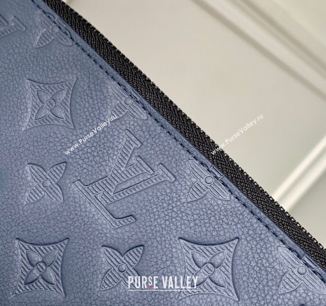 Louis Vuitton Zippy Wallet Horizontal in Navy Blue Monogram Shadow Leather 2025 M14847 (KI-250523078)