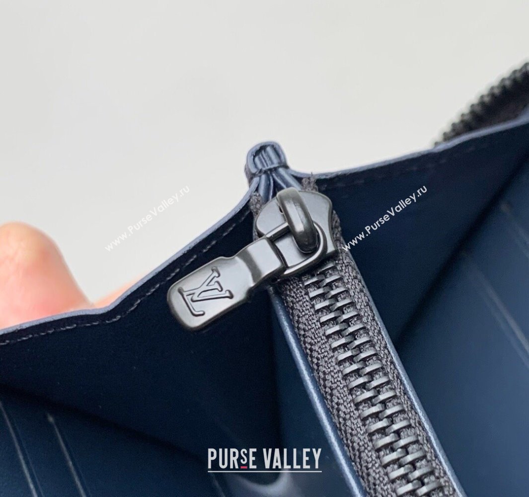 Louis Vuitton Zippy Wallet Horizontal in Navy Blue Monogram Shadow Leather 2025 M14847 (KI-250523078)