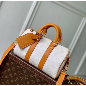 Louis Vuitton Keepall Bandouliere 25 Bag in Monogram Heritage Canvas Off-White 2025 M15076 (KI-250524003)
