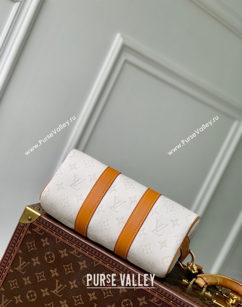 Louis Vuitton Keepall Bandouliere 25 Bag in Monogram Heritage Canvas Off-White 2025 M15076 (KI-250524003)