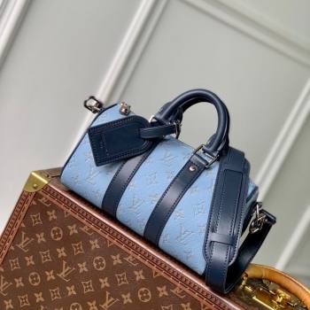 Louis Vuitton Keepall Bandouliere 25 Bag in Monogram Heritage Canvas Blue 2025 M14681 (KI-250524004)