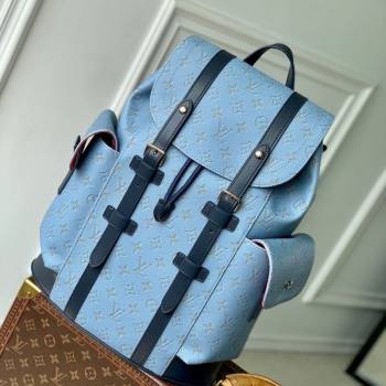Louis Vuitton Mens Christopher MM Backpack Bag in Monogram Heritage Canvas Blue 2025 M14676 (KI-250524005)
