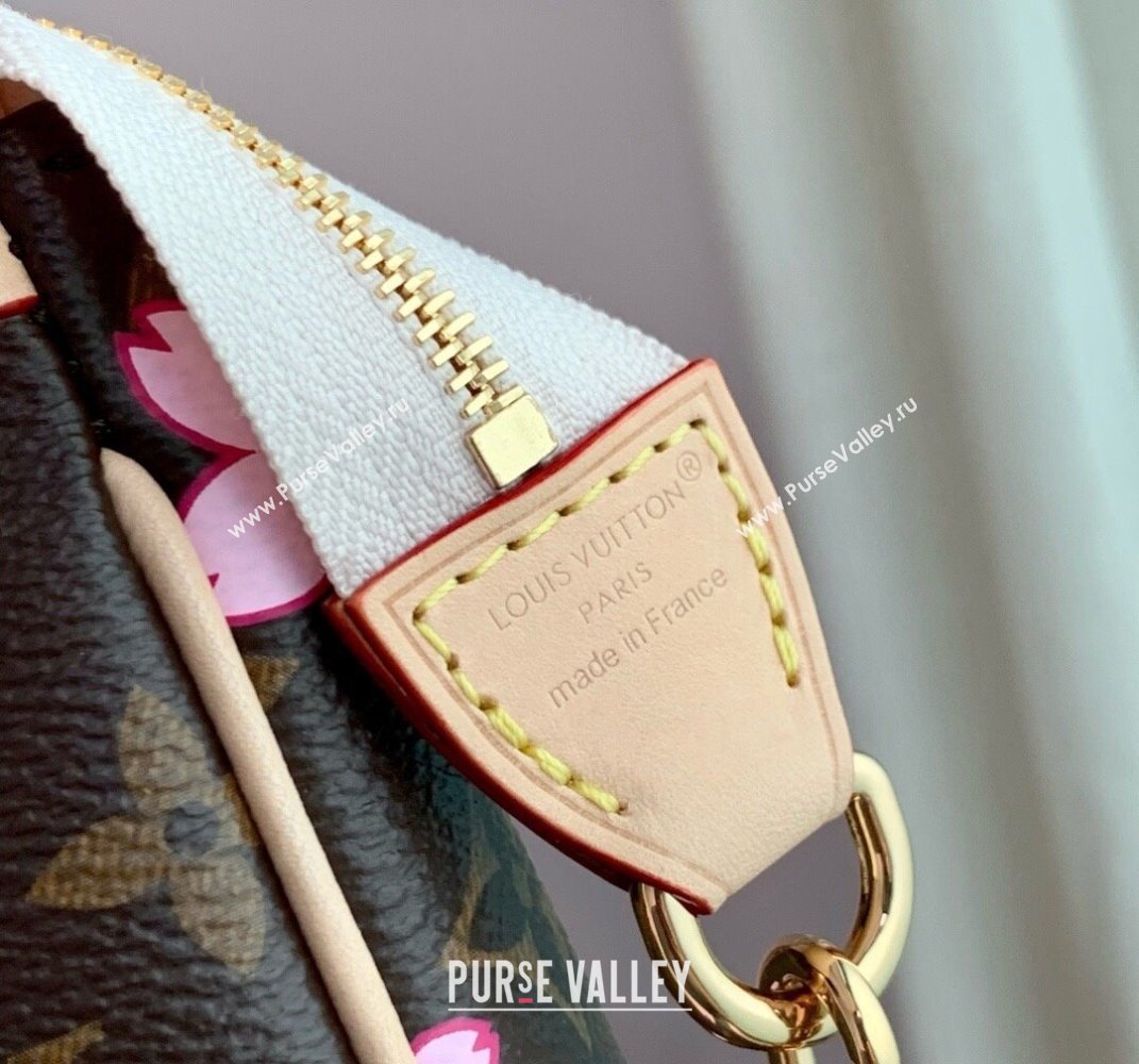 Louis Vuitton LV x TM Pochette Accessoires Mini bag in Sakura Monogram Canvas with Cherry Blossom 2025 M13666 (KI-250523008)