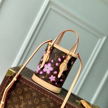 Louis Vuitton LV x TM Nano Bucket bag in Sakura Monogram Canvas with Cherry Blossom 2025 M13417 (KI-250523009)