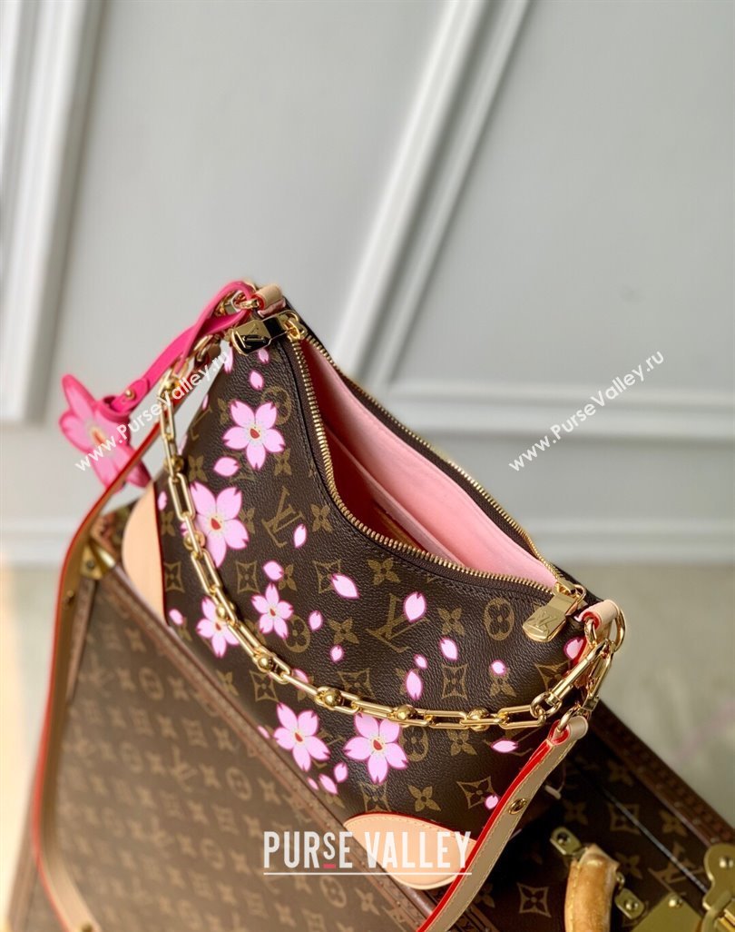 Louis Vuitton LV x TM Boulogne PM bag in Sakura Monogram Canvas with Cherry Blossom 2025 M13265 (KI-250523011)